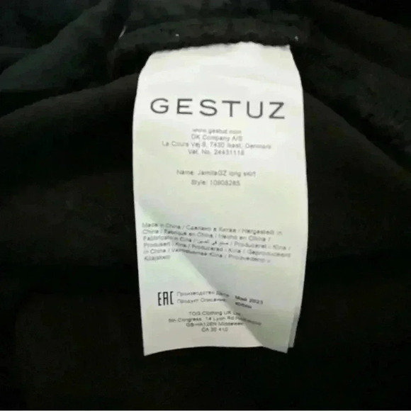 Gestuz Jamilla Long Denim Bitter Chocolate Skirt Size EU 44 US 12 - Picture 10 of 14